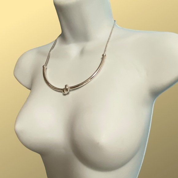 ALFANI Silver Tone Knot Collar Necklace - Picture 1 of 10